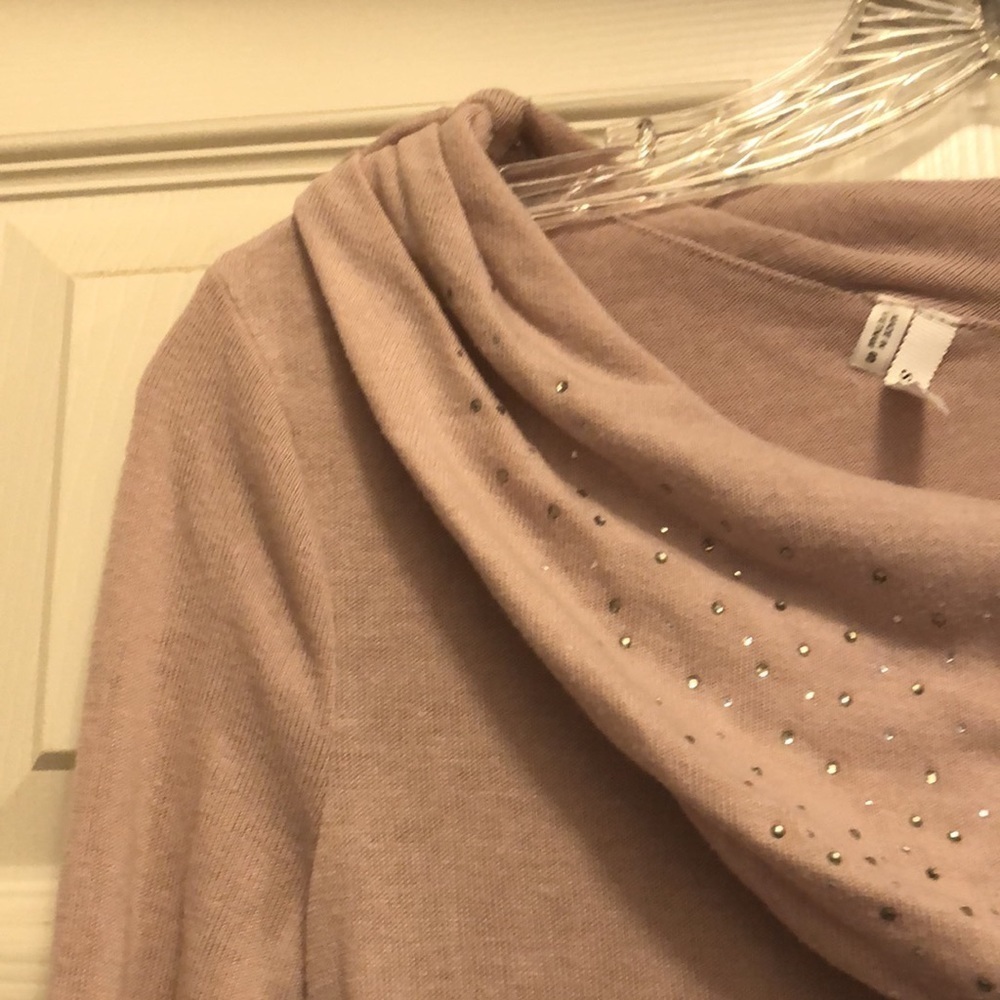 Maurice’s Mauve Embellished Cowl Neck Sweater Small - Picture 4 of 4